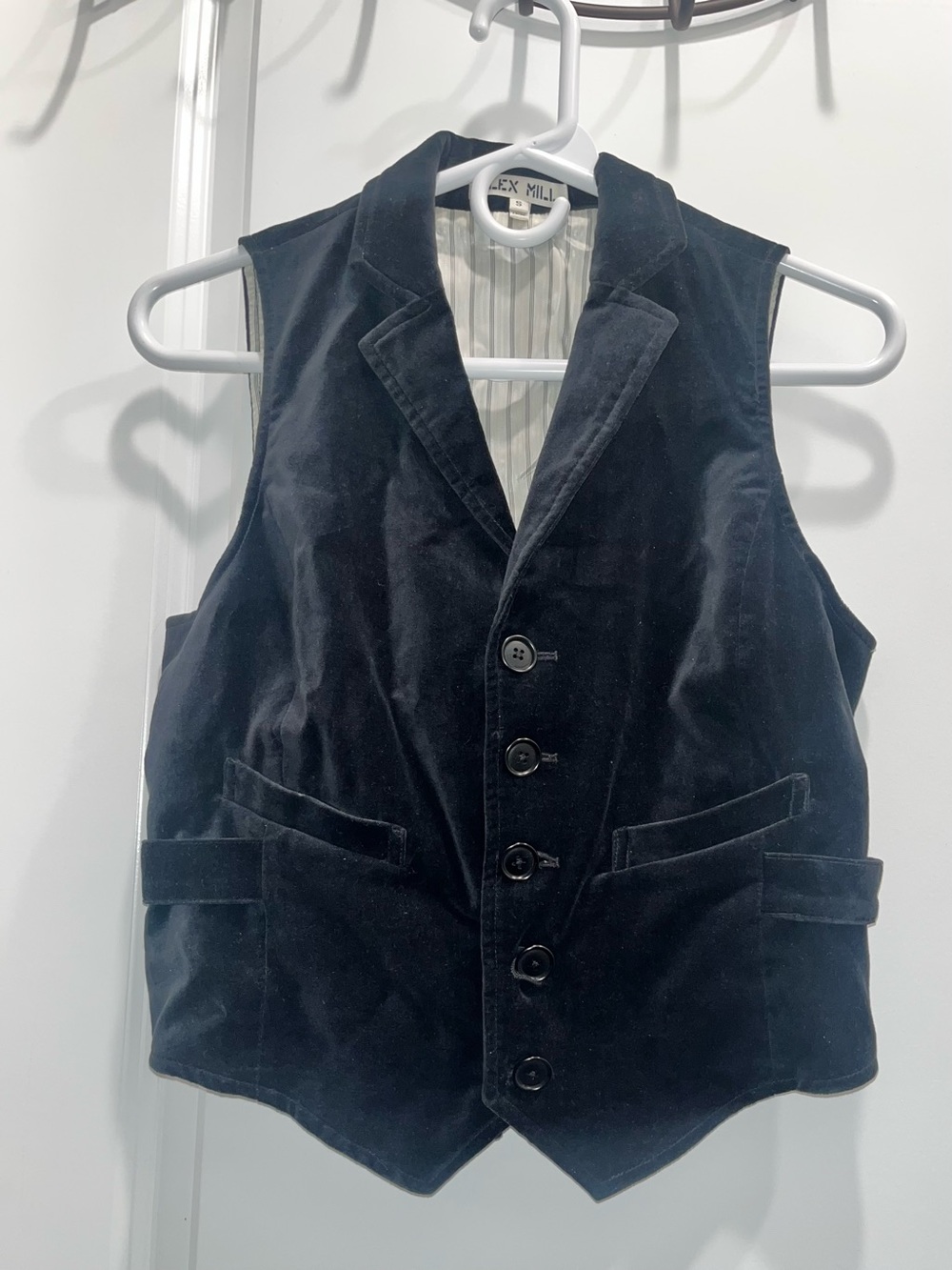 Alex Mill Black Velvet Women’s Tailored Vest